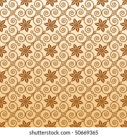 Seamless ornamental wallpaper, floral pattern, illustration, background