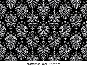 Seamless ornamental wallpaper, floral pattern, illustration