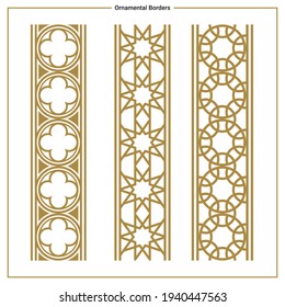 Seamless ornamentl frames and borders collection. Oriental, Ventian, Eastern and Arabian styles.