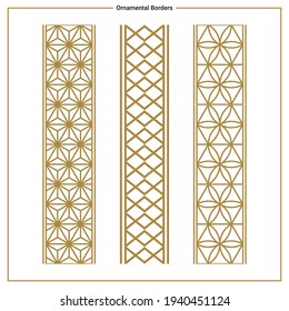 Seamless ornamentl frames and borders collection. Oriental, Islamic, Eastern and Asian styles