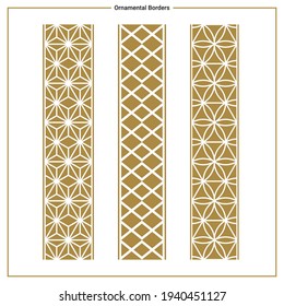 Seamless ornamentl frames and borders collection. Oriental, Islamic, Eastern and Asian styles