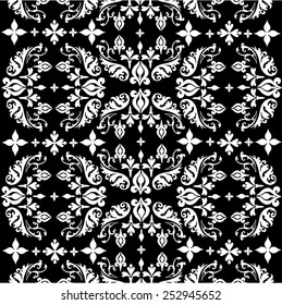 Seamless ornate background black and white