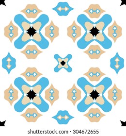 Seamless ornate background or pattern in blue, black and brown spectrum