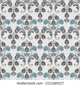 Seamless Ornate damask background. Vector vintage wallpaper