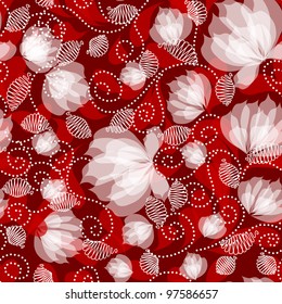 Seamless ornate decorative floral pattern