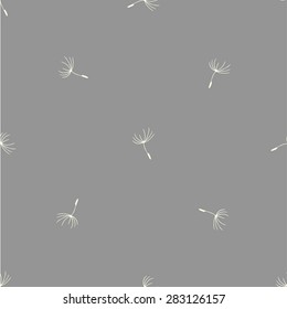 Seamless ornate floral pattern. Pattern of dandelion seeds
