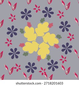 Obra de arte de diseño de patrón floral ornamentado sin costuras .