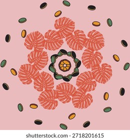 Obra de arte de diseño de patrón floral ornamentado sin costuras .