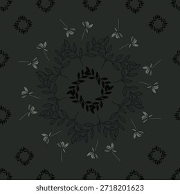 Obra de arte de diseño de patrón floral ornamentado sin costuras .