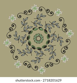 Obra de arte de diseño de patrón floral ornamentado sin costuras .