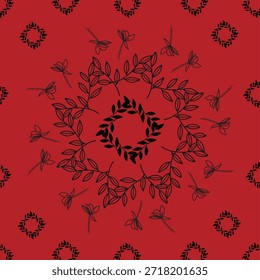 Nahtlose verzierte Blumenmuster Design Kunstwerk .