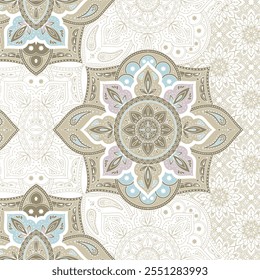 Seamless ornate pattern design art work . 