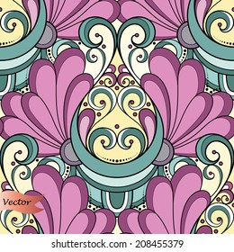 Seamless Ornate Pattern (Vector). Hand Drawn Vintage Texture