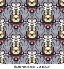 Seamless Ornate Pattern (Vector). Hand Drawn Vintage Texture