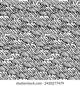 Seamless oscillogram-like pattern with curved lines. Endless repeating hand drawn pattern made by felt tip pen for surface design and other design projects