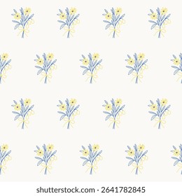 Seamless Outline Flower Textile Print Pattern. Travel and Vacation Rest Theme. Summer Resort Fabric Swatch Doodle Line Art  Hand Crafted Decoration. Simple Sketch Outline Drawing.