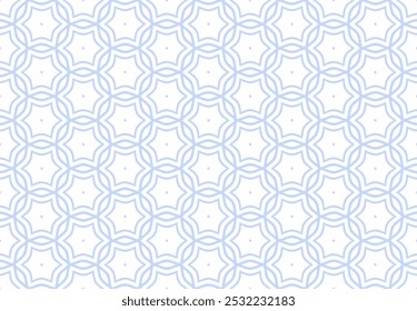 Patrón geométrico de contorno sin fisuras. Textura azul claro Abstractas. Estrellas en forma hexagonal. Arte vectorial.