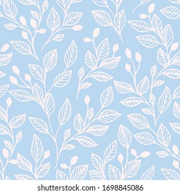 seamless outline pattern, botanical illustration, pattern for textile, wallpaper and wrapping paper
