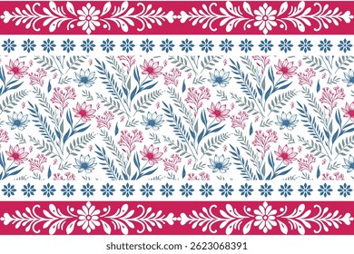 seamless outline pattern. floral one line design. embroidery border artwork. hand drawn petal texture. minimal botanical repeat. textile sketch elements

