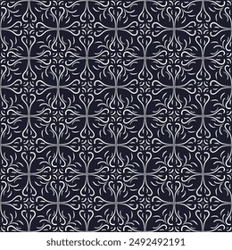 Seamless outline pattern in oriental style, arabesques.