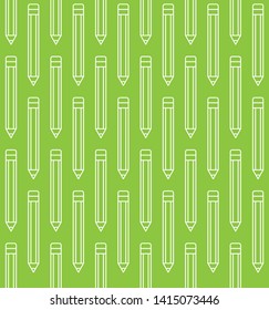 Seamless outline pencils pattern background. school themed wallpaper.