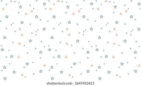 Seamless outline star pattern with colorful sketch style. Hand-drawn aesthetic perfect for kids backgrounds, fabric prints, wallpapers, and cute cosmic-themed projects. Fun, playful, and minimalist
