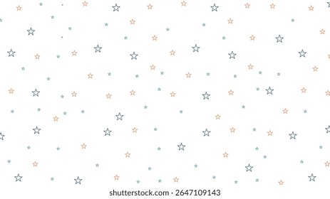 Seamless outline star pattern on dark teal background. Hand-drawn celestial design perfect for kids, fabric, wallpapers, wrapping paper, scrapbooking, and night sky-themed digital projects.