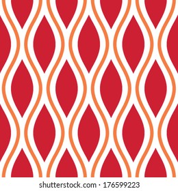 Seamless Oval and Double-S Ogee Background Pattern