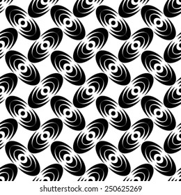 Seamless oval illustration background. Repeating geometric vector tiles 