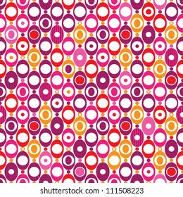 Seamless Oval Sphere Seventies Mod Pattern Background In Vector