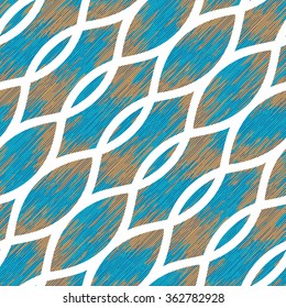Seamless ovate trellis pattern vector background tile
