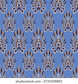 Seamless overall pattern of small blue flowers with hand-drawn floral decoration and herbal watercolor design
