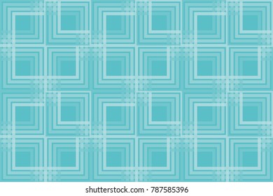 Seamless overlapping line pattern vector. Square design light blue on blue background. Design print for textile, fabric, wallpaper, background.