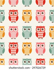 seamless owl birds repeated pattern