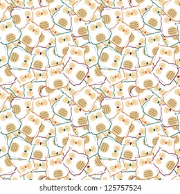 Seamless owl pattern.