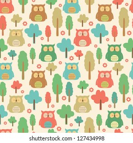 Seamless owl pattern