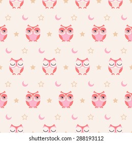 seamless owls pastel color wallpaper background