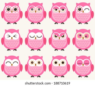 seamless owls pattern