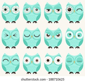 seamless owls pattern
