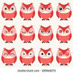 seamless owls pattern