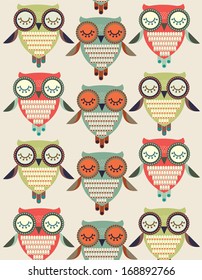 seamless owls vector/illustration