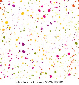 Seamless paint  background with drops and splashes,  bright watercolor pattern  