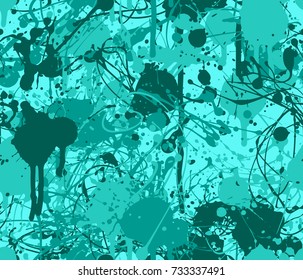 Seamless Paint Splatter Pattern Teal Flat Stock Vector (Royalty Free ...