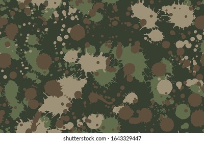 Seamless paint splattered camouflage pattern