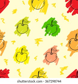 Seamless painted color apple