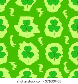 Seamless painted shamrocks