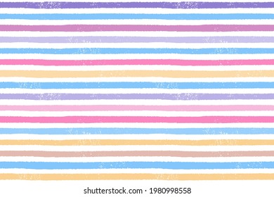 Seamless painted stripes vector texture. Beautiful colorful horizontal lines fashion print design.