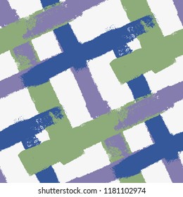 Seamless paintroller stroke background. Endless grunge texture. Artistic template. EPS10 vector. Swatch included.