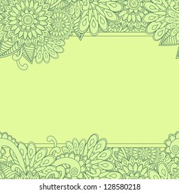 Seamless paisley background with custom text space. Vector illustration
