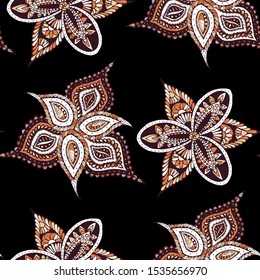 Seamless Paisley Background. Delicate Turkish